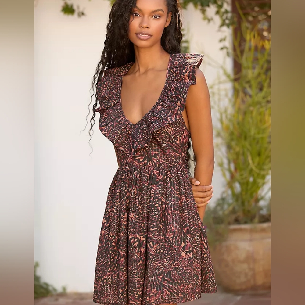 NWT By Anthropologie V-Neck Bubble Dress Small